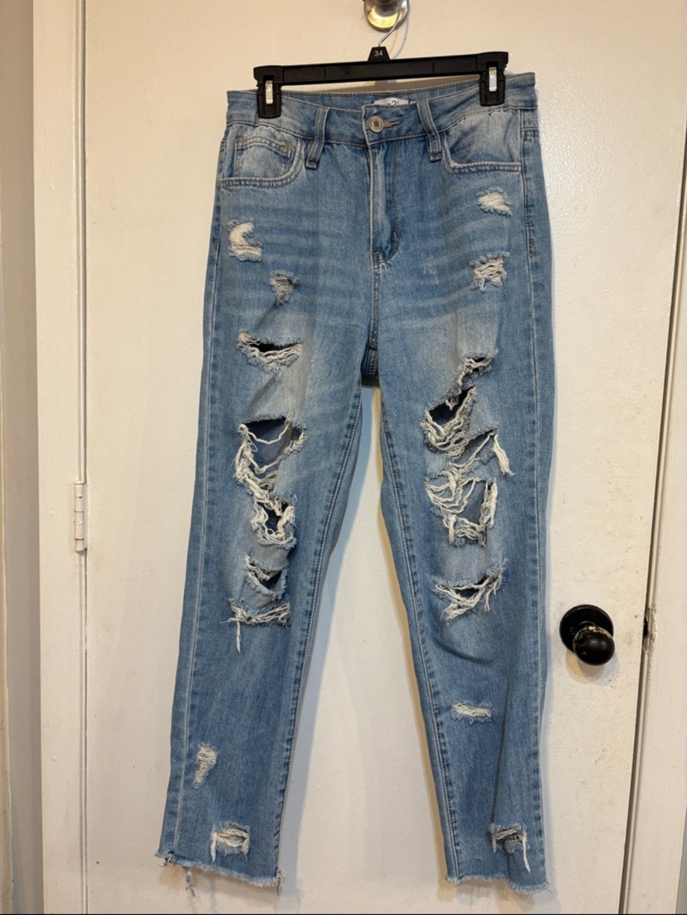 Rue21 Light Blue Distressed Boyfriend Jeans